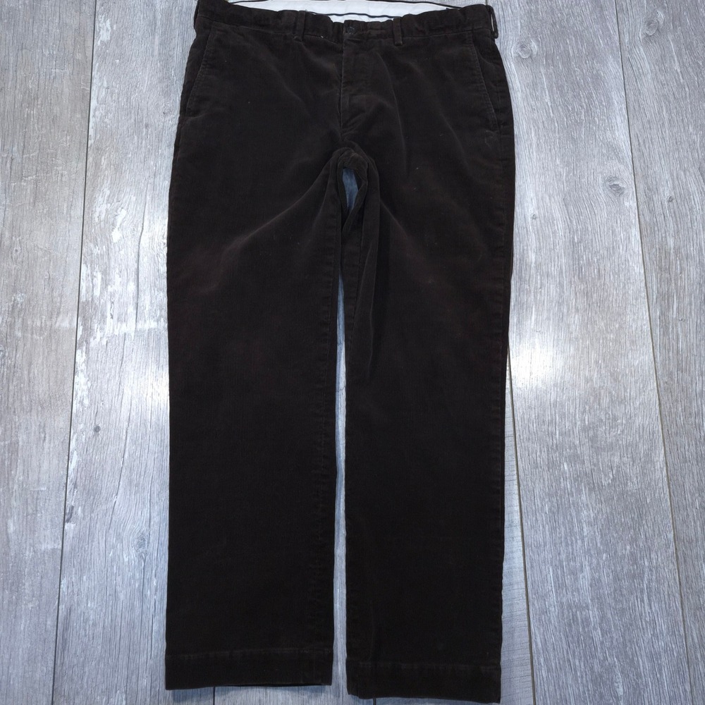Polo Ralph Lauren Corduroy Pants Mens 36x30 Brown Stretch Classic Fit Trousers